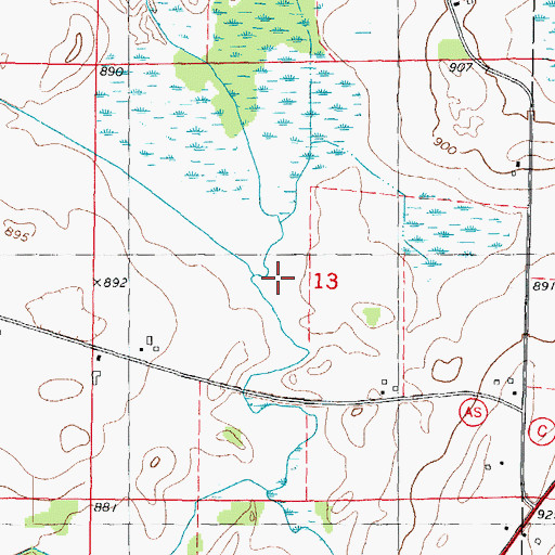 Topographic Map of Willow Creek, WI