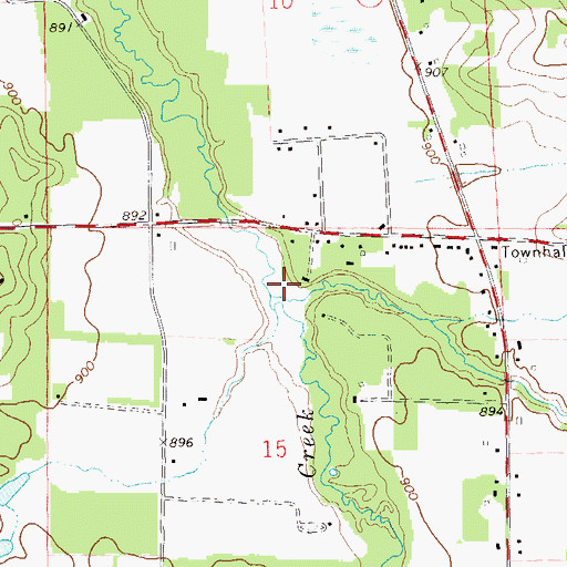 Topographic Map of Willow Creek, WI