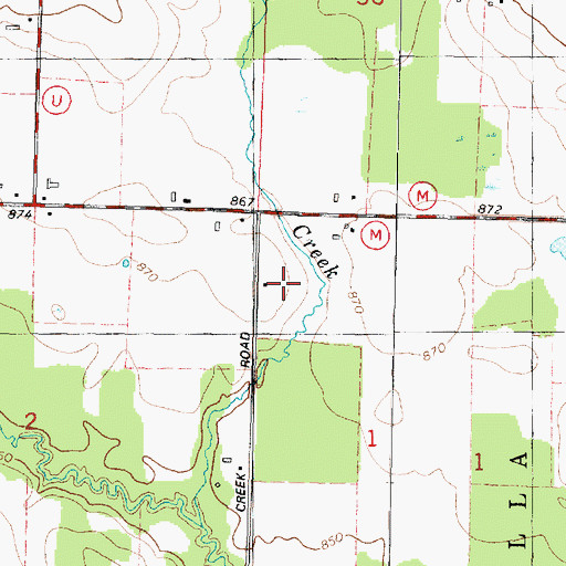 Topographic Map of Willow Creek School (historical), WI