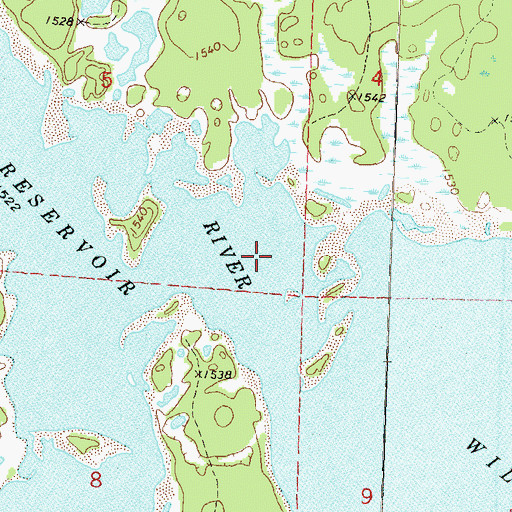 Topographic Map of Willow Reservoir, WI