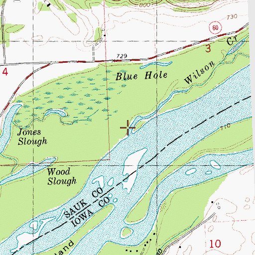 Topographic Map of Wilson Creek, WI