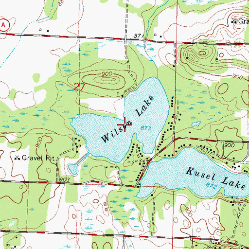 Topographic Map of Wilson Lake, WI