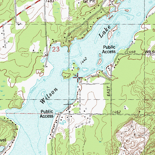 Topographic Map of Wilson Lake, WI