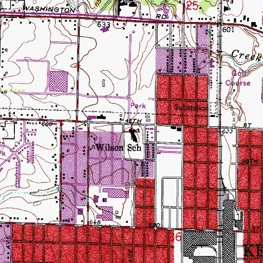 Topographic Map of Wilson Elementary School, WI