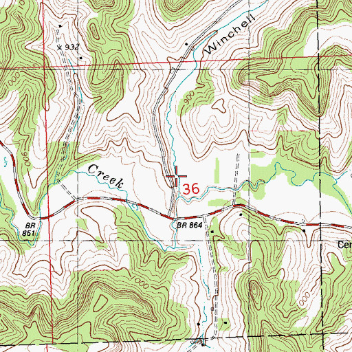 Topographic Map of Winchell Valley, WI