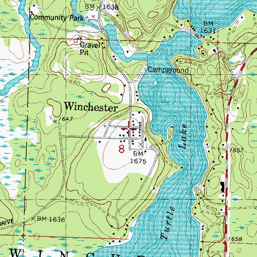 Topographic Map of Winchester, WI