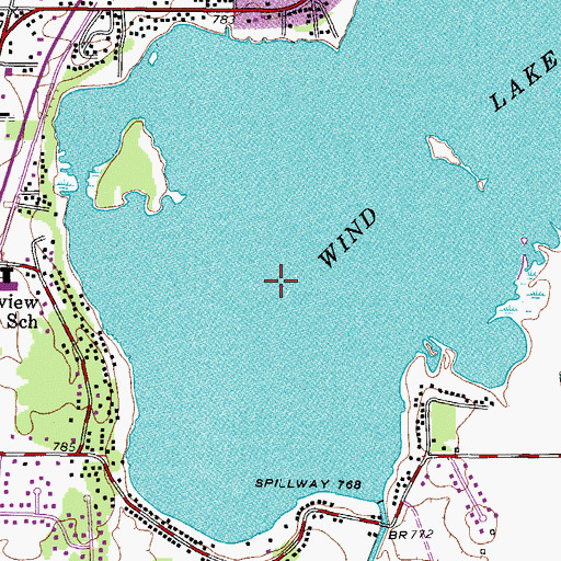 Topographic Map of Wind Lake, WI