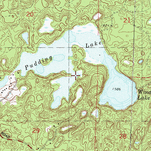 Topographic Map of Wind Pudding Lake, WI