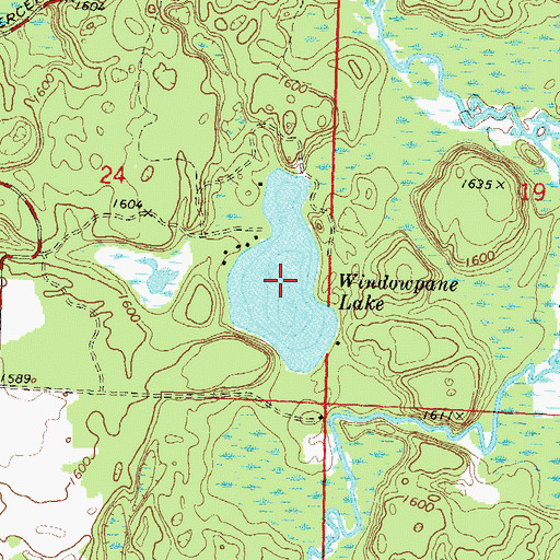 Topographic Map of Windowpane Lake, WI