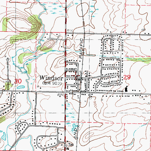 Topographic Map of Windsor, WI