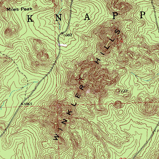 Topographic Map of Winkler Hills, WI