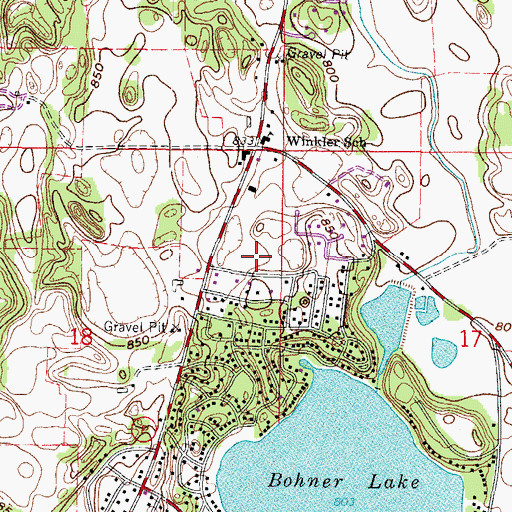 Topographic Map of Winkler Elementary School, WI