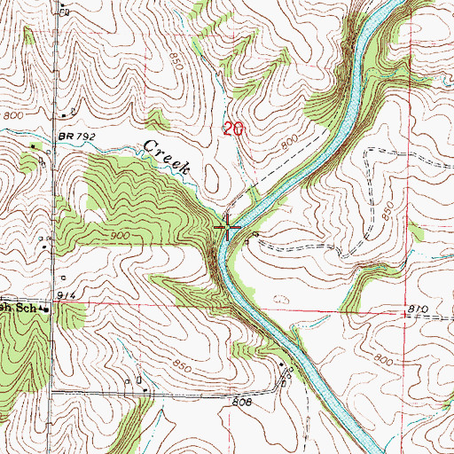 Topographic Map of Winn Creek, WI