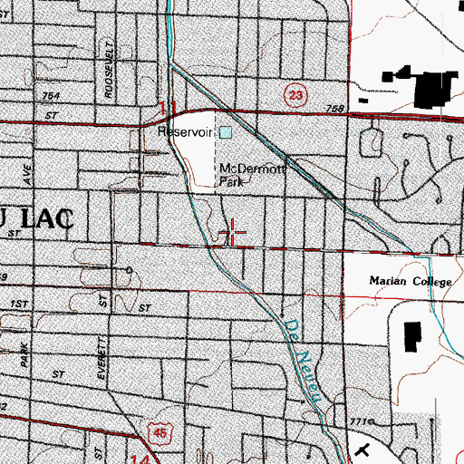 Topographic Map of Winnebago Lutheran Academy, WI