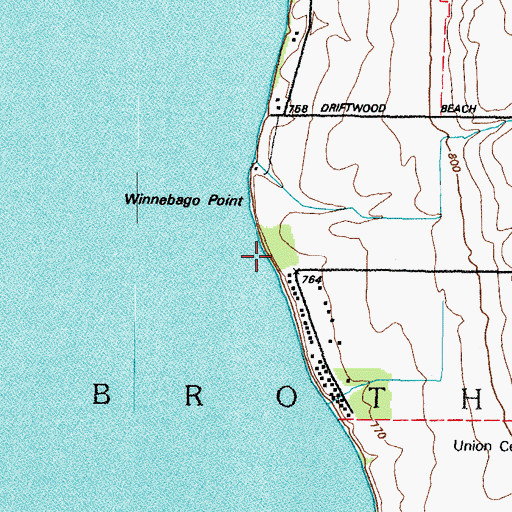 Topographic Map of Winnebago Point, WI
