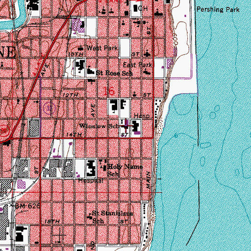 Topographic Map of Winslow Secondary Alternative School, WI