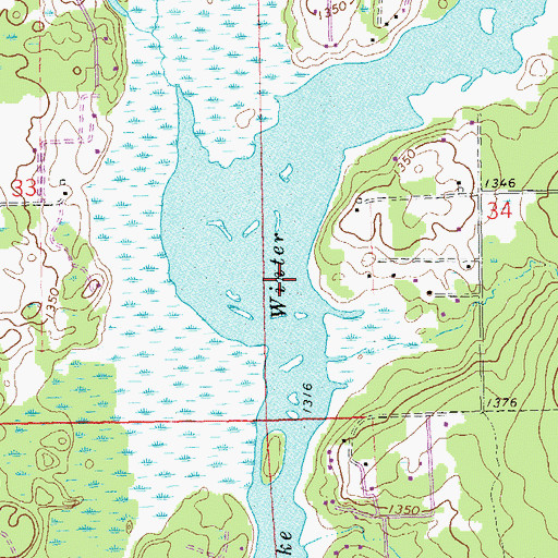 Topographic Map of Lake Winter, WI