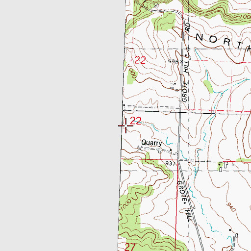 Topographic Map of Wintergreen Hollow, WI