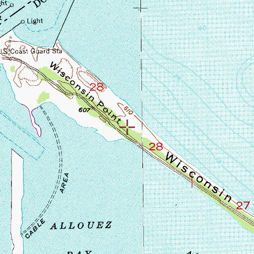 Topographic Map of Wisconsin Point, WI