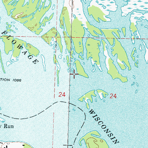 Topographic Map of Wisconsin River Flowage, WI