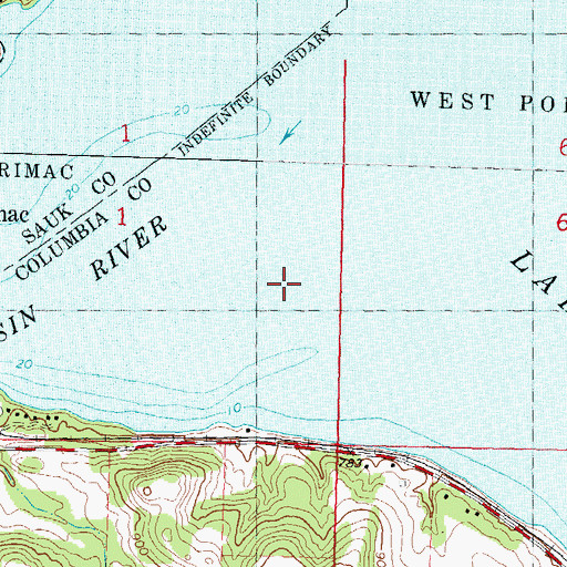 Topographic Map of Lake Wisconsin, WI