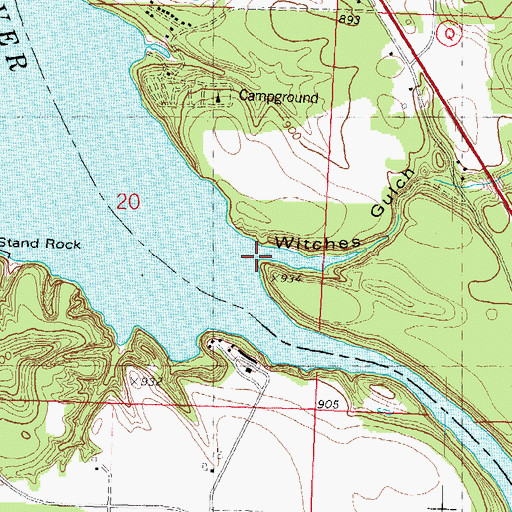 Topographic Map of Witches Gulch, WI