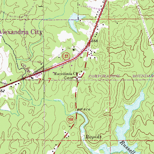 Topographic Map of Macedonia Cemetery, AL