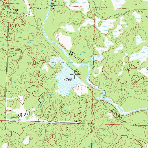Topographic Map of Wolf Creek, WI