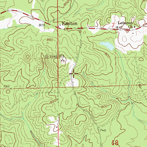Topographic Map of Mica Hill Mine, AL
