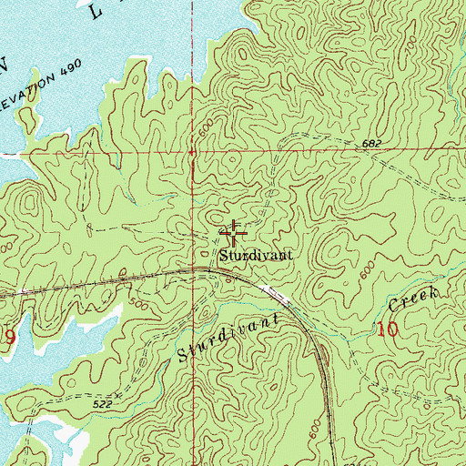 Topographic Map of Mount Olive Church (historical), AL
