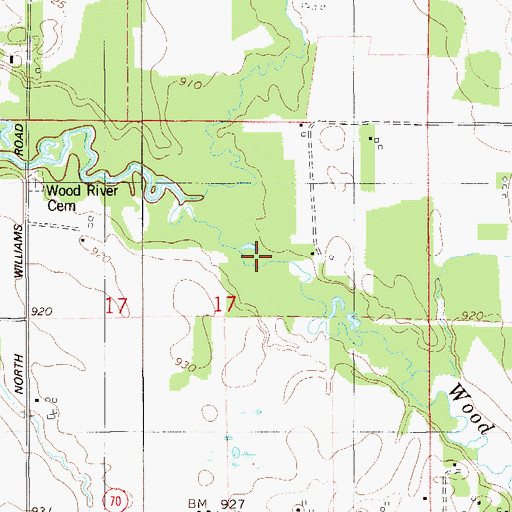 Topographic Map of Wood Creek, WI