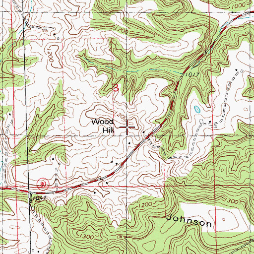 Topographic Map of Wood Hill, WI