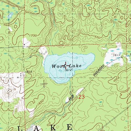 Topographic Map of Wood Lake, WI