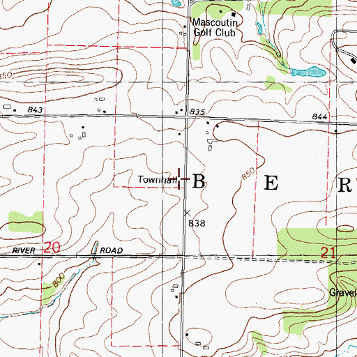 Topographic Map of Wood Lawn School (historical), WI