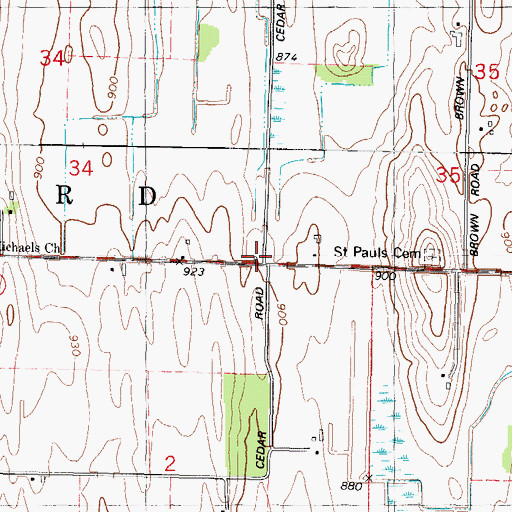 Topographic Map of Woodland Road School (historical), WI