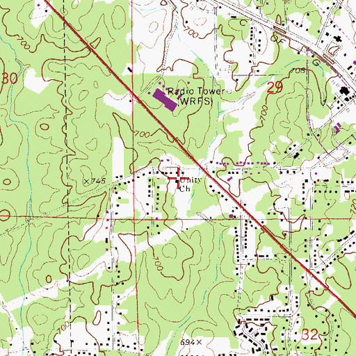 Topographic Map of Unity Baptist Church, AL