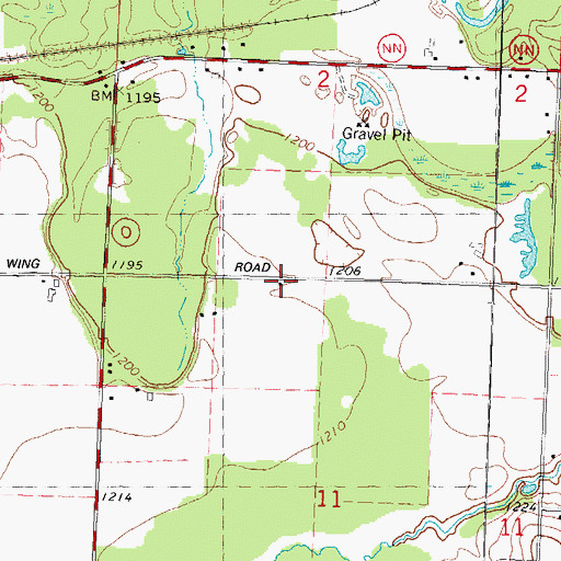Topographic Map of Woodlawn School, WI