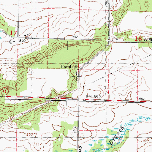 Topographic Map of Woodside School, WI