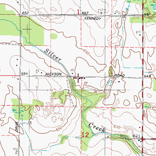 Topographic Map of Woodside School, WI