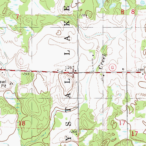Topographic Map of Woodside School, WI