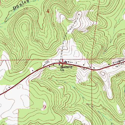 Topographic Map of Bethany Cemetery, AL