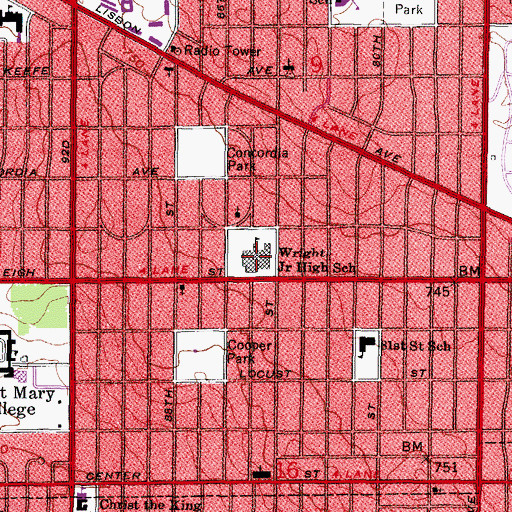 Topographic Map of Milwaukee School of Languages, WI
