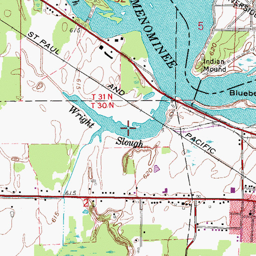 Topographic Map of Wright Slough, WI
