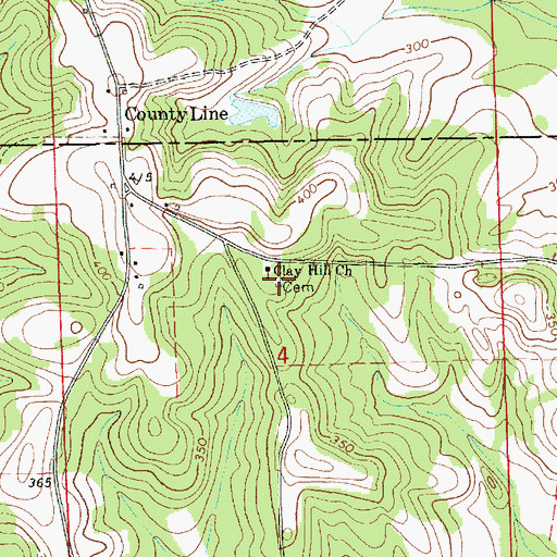 Topographic Map of Clay Hill Cemetery, AL