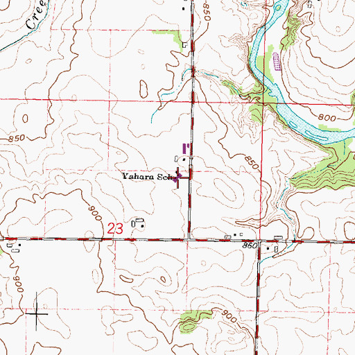 Topographic Map of Yahara Elementary School, WI