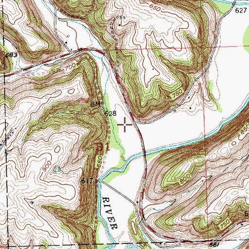 Topographic Map of Yankee Hollow, WI