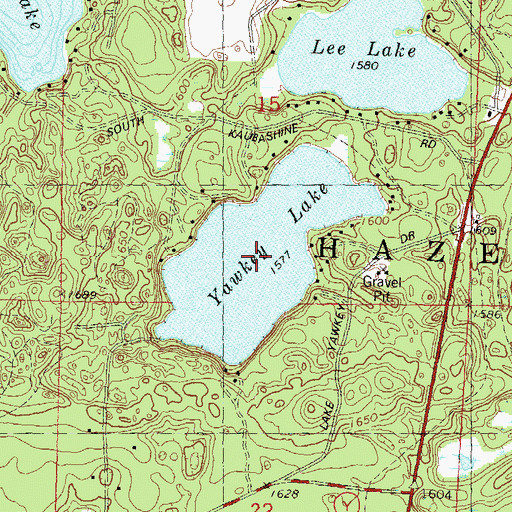 Topographic Map of Yawkey Lake, WI