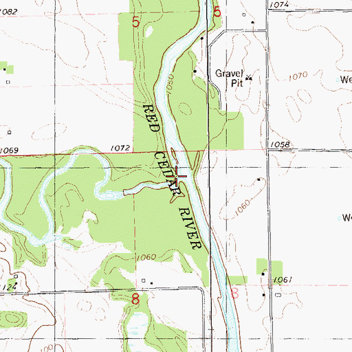 Topographic Map of Yellow River, WI