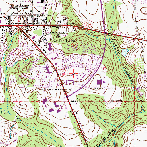 Topographic Map of College Plaza Shopping Center, AL