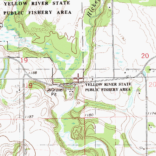 Topographic Map of Yellow River State Public Fishery Area, WI